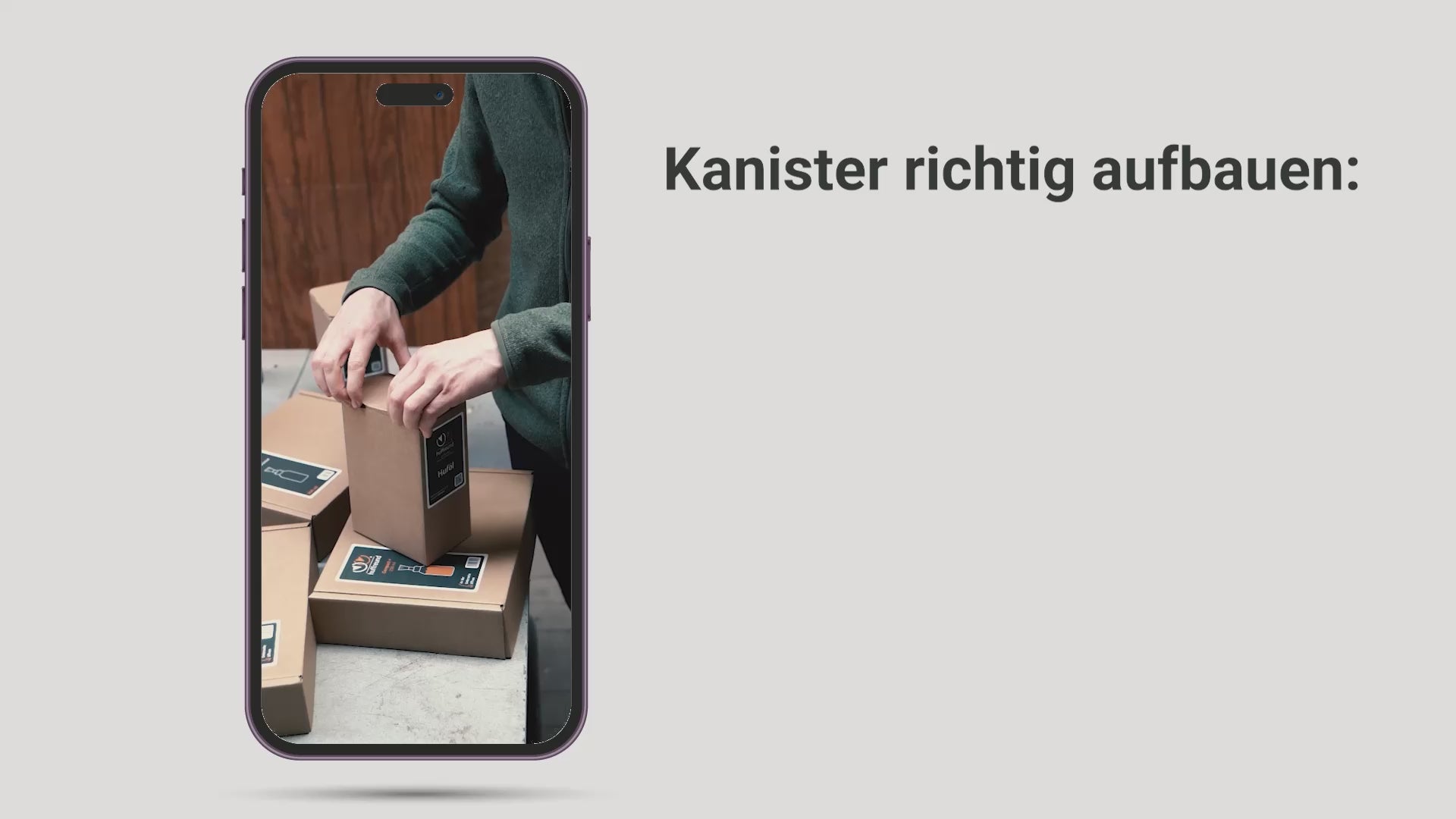 Video laden: Auf dem Video wird dargestellt, wie das Huföl zum Nachfüllen des Huffreunds Schritt für Schritt ausgepackt wird inkl. Tonspur.